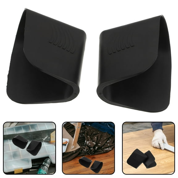 ADDHAT 2Pcs Caulking Finisher Tool Set Black Plastic for Tile and Wood Grout Application and Sealing