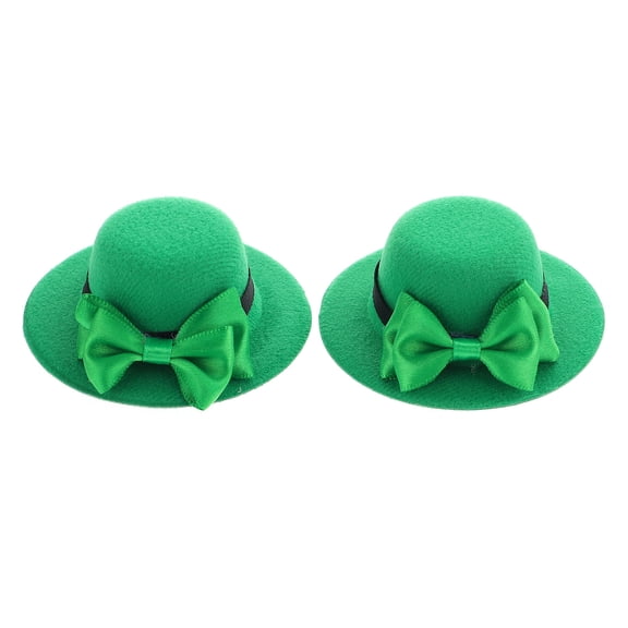 ADDHAT 2Pcs Patricks Day Ornaments Mini Hat Home Decoration 8X8X3cm