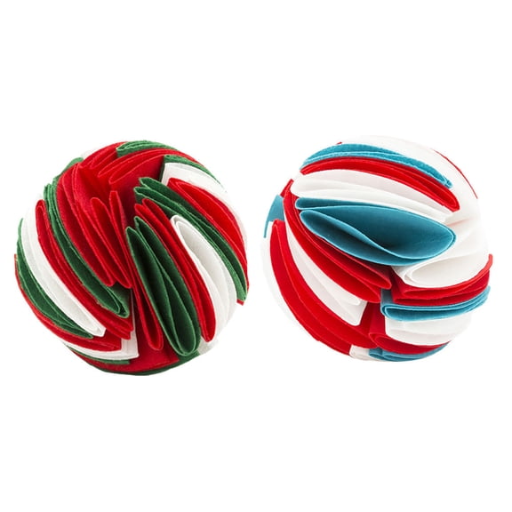 ADDHAT 2Pcs Pet Sniffing Balls Multi Colored Felt for Pets to Hide Snacks and Encourage Sniffing