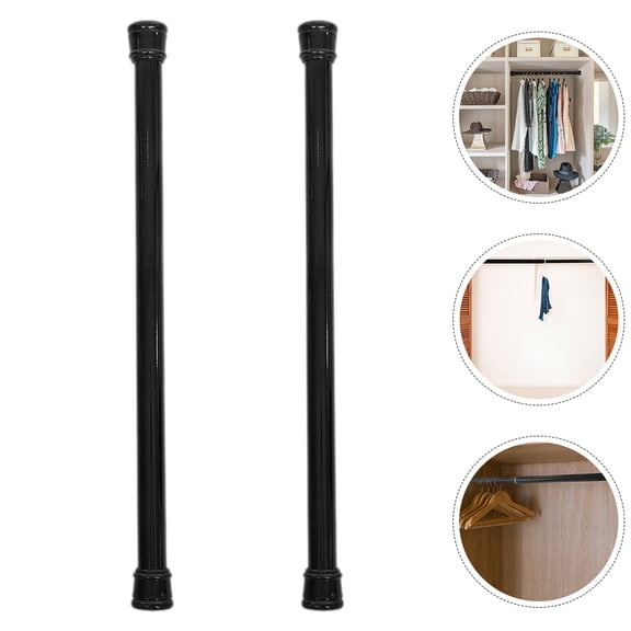 ADDHAT Set of 2 Adjustable Iron Shower Rods with Retractable Design for Efficient Use of Space