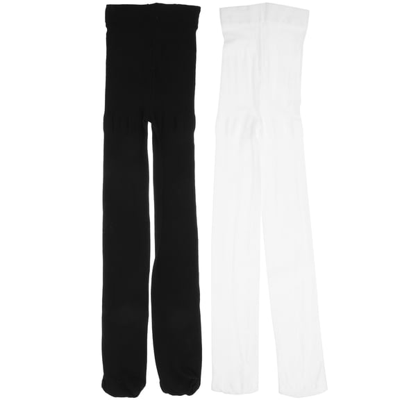 ADDHAT Ballet Girls Pantyhose Kids Tights 2Pcs Black Velvet L Size for 7-10 Years Old