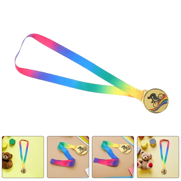 ADDHAT 2Pcs Zinc Alloy Sports Medals for Cycling Competitions with Neck Ribbon Prizes