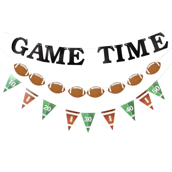 ADDHAT Football Banner Decoration Durable Lightweight Hanging Flags for Sports Theme Parties 3Sets