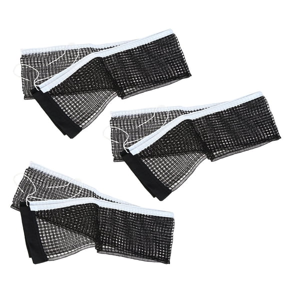 ADDHAT 3Pcs Regulation Black Table Tennis Net Nylon Replacement Without Posts Included