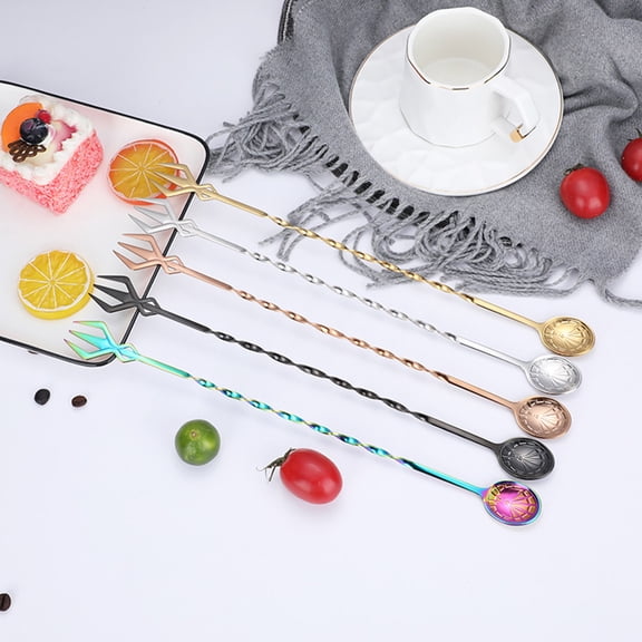 ADDHAT 3Pcs Bar Swizzle Sticks 32.2x1.1In 304 Stainless Steel For Coffee Shop And Tea Shop