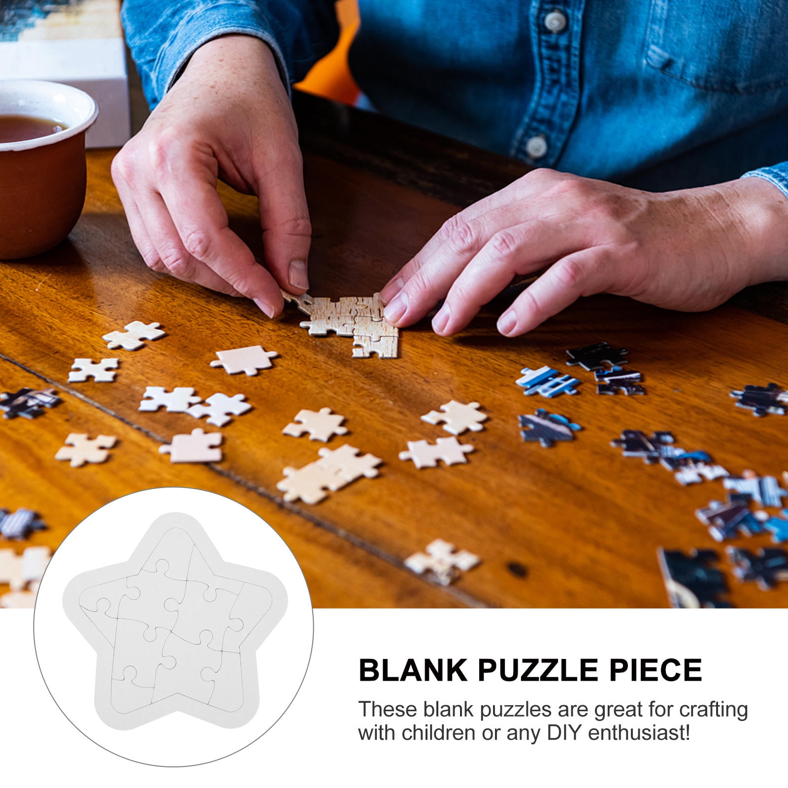 ADDHAT 4 Sets Blank Coloring Puzzle Paper Board for Kids to Draw On and ...