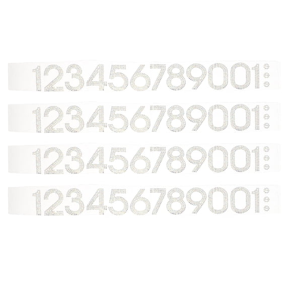 ADDHAT Rhinestone Iron-On Number Patches for Garments, 40 Pieces, Decorative Appliques for Clothing