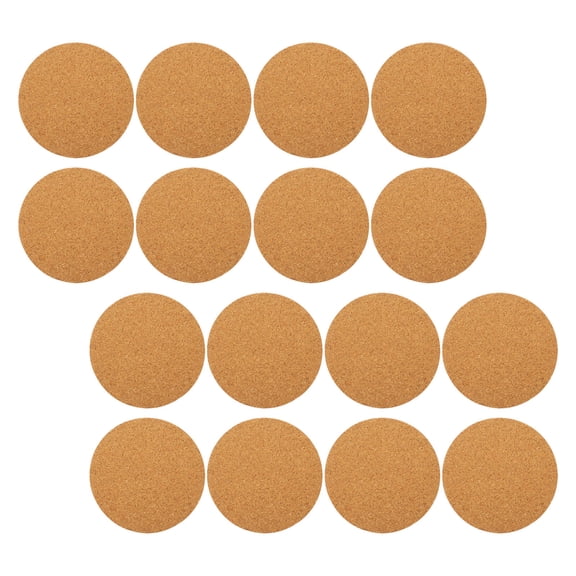 ADDHAT 48Pcs Self Adhesive Cork Circles for Crafting Custom Round Coasters Light Brown Material