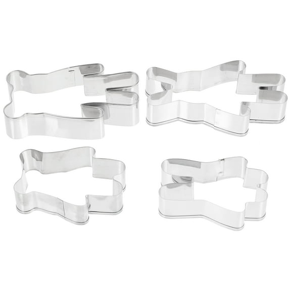 ADDHAT 4Pcs Cookie Cutter Set Metal Animal Shapes for Baking Biscuits and Snacks