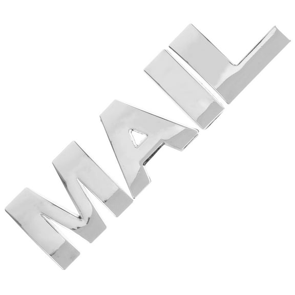 ADDHAT 4Pcs Metal Letters for Mailbox Silver Black 3D Decorative Appearance Water Resistance Sun Exposure Resistance