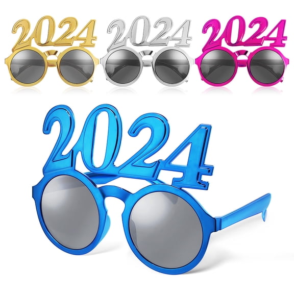 ADDHAT 4 Pcs Photo Booth Props New Years PC New Years Eve Party Decorations Various People Back to School