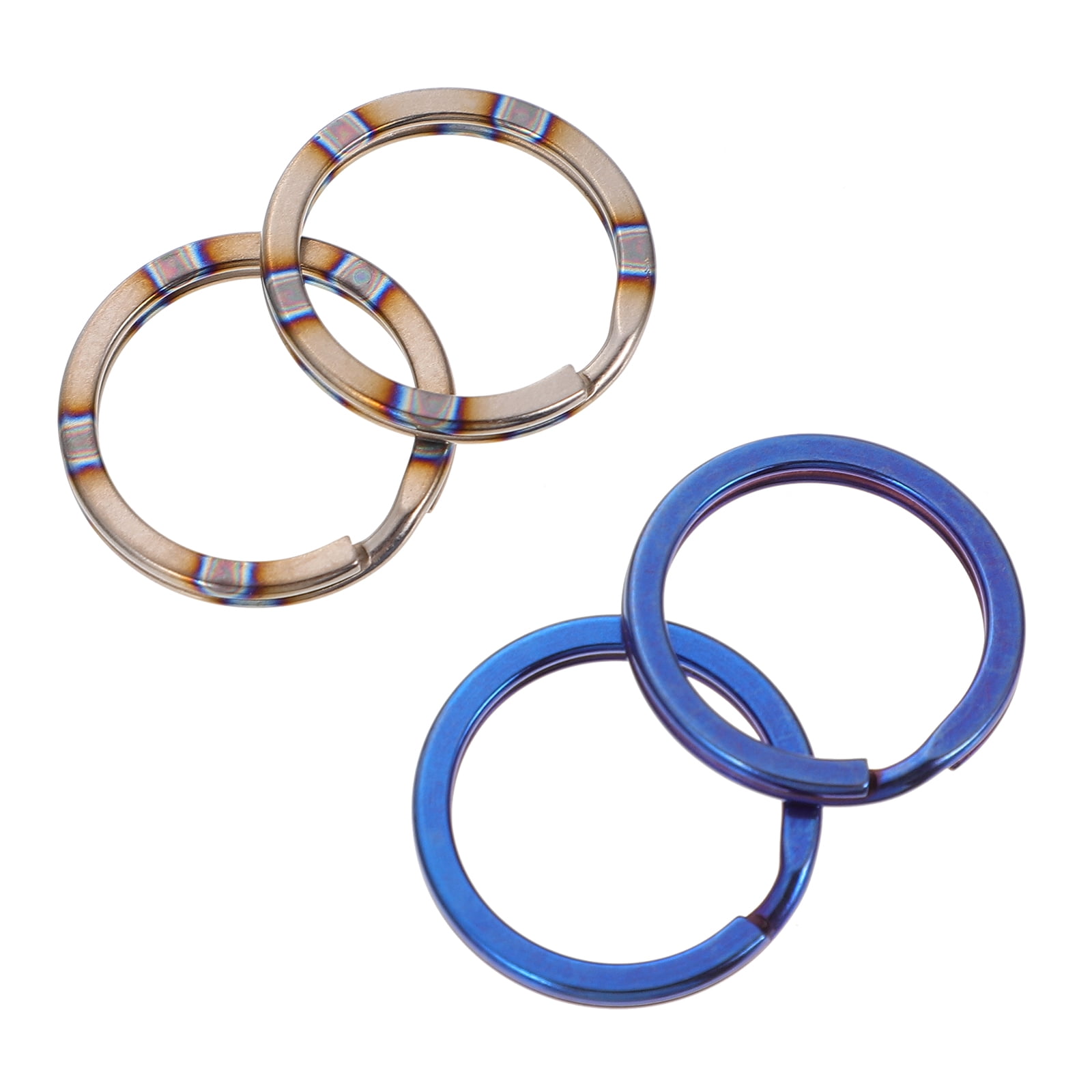 Keychains N Rings ADDHAT 4Pcs Titanium Alloy Keychain Rings Kit DIY Split Key Rings with ...