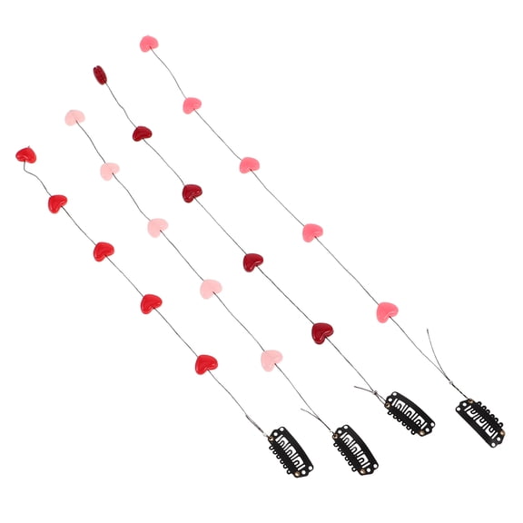 ADDHAT 4pcs Pink Hair Barrettes Heart Accessories Acrylic for Women Hair Decorations Korean Style for Parties