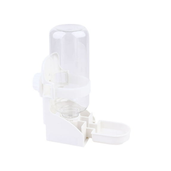 ADDHAT 500ml Leakproof Automatic Pet Water Dispenser Water Container Pet Drinking Feeder Cage Mounted Bottle for Pig Dog Cat Animal (White)