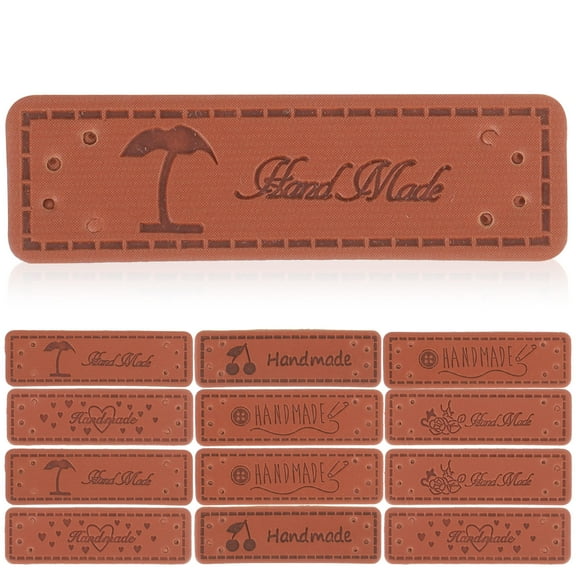 ADDHAT 50 Pieces Brown Fabric Sewing Labels for Handmade Crafts Retro Style Tags Ideal for Custom Clothing