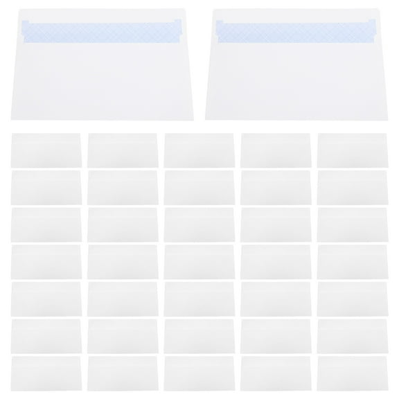 ADDHAT 50Pcs White Rectangular Envelopes Business Correspondence Confidentiality Protection 11.8X4.5In