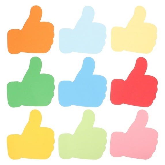 ADDHAT 54Pcs Paper Shapes Cutouts Hand-shaped Assorted Color for Classroom Decoration Diy Craft Students 15x15cm