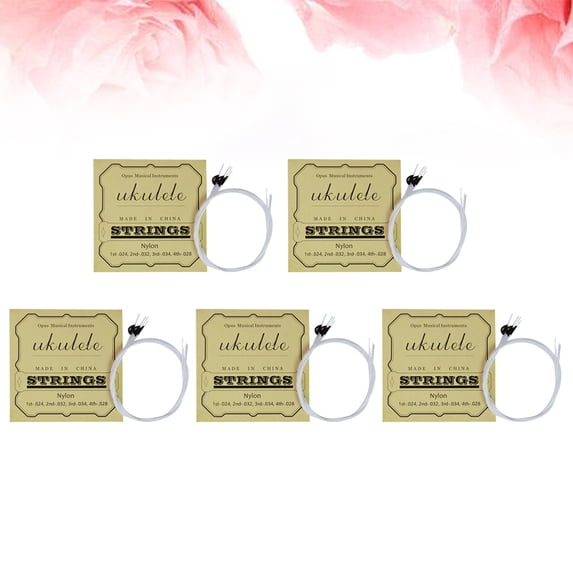 ADDHAT 5-Pack Nickel Plated Ukulele Strings Set, Instrument Accessories for Ukulele Players and Musicians