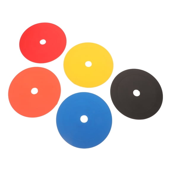 ADDHAT 5Pcs Black Soccer Accessories Marking Discs for Sports Events 6.1x6.1x0.08in