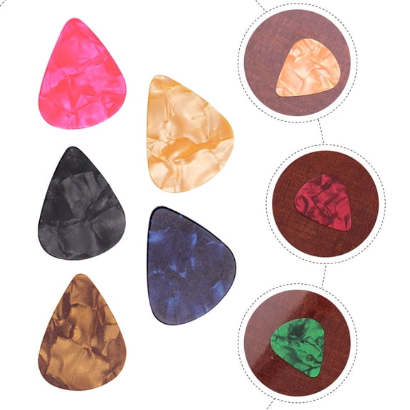ADDHAT 5-Pack Acoustic Guitar Picks Assorted Colors Celluloid Material Guitar Accessories for Beginners and Professionals