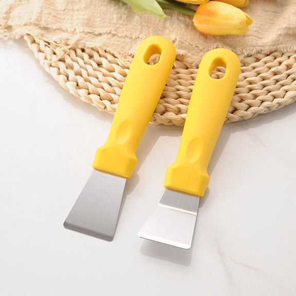 ADDHAT Stainless Steel Ice Scrapers Set of 5, Assorted Colors for Refrigerator Defrosting and Kitchen Use