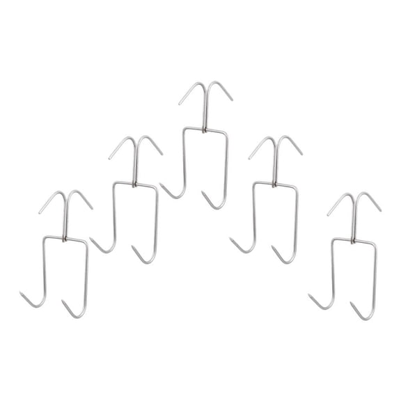 ADDHAT Addhat Poultry and Butcher Hooks Stainless Steel Kitchen Tool Silver 5Pcs