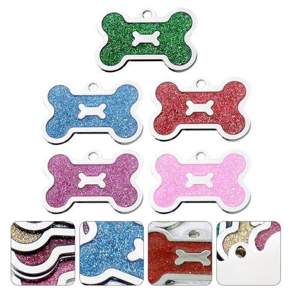 ADDHAT 5-Pack Custom Cat ID Tags Metal Pet Name Tags Dog Identification Tags Engraved Pet Collar Tags