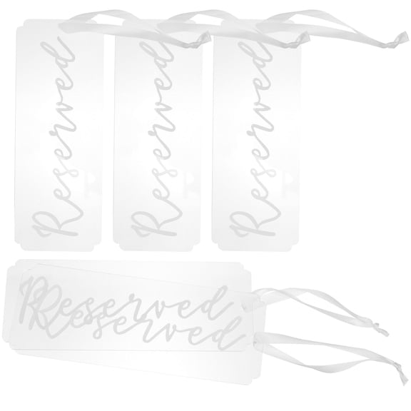 ADDHAT HOMEMAXS 5pcs Acrylic Reserved Signs for Church with Printed Words Hanging Sign for Reserved Seating