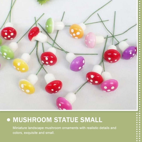 ADDHAT 68Pcs Tiny Mushroom Shape Foams Figurines for Miniature Landscape Ornament Decorative Home Diy Project