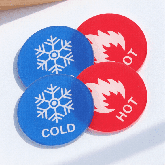 ADDHAT 6Pairs Self Stick Hot and Cold Indicator Labels for Faucets ...