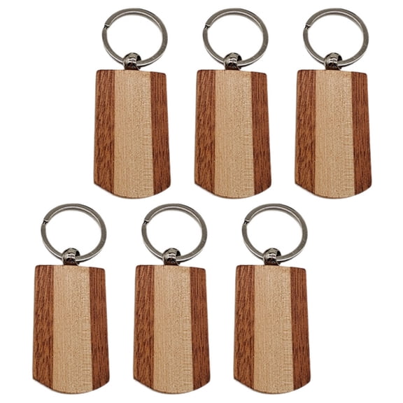 ADDHAT 6Pcs Blank Keyrings for Craft 8.5x3x0.8in