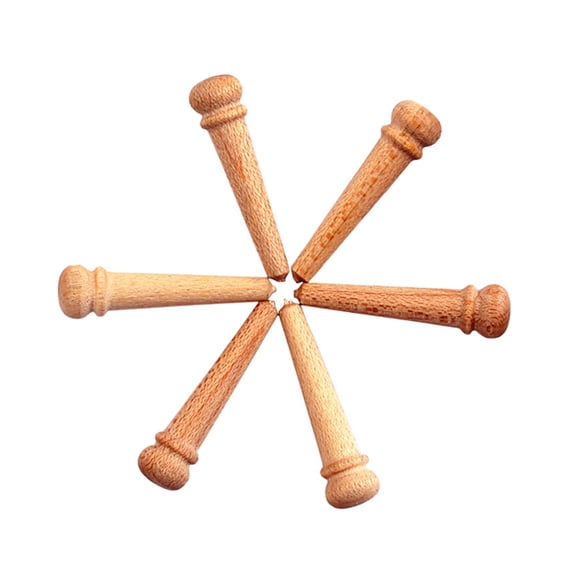 ADDHAT 6Pcs Bridge Pins for Acoustic Guitar Maple Wood Brown Color Improve Sound Clarity Guitarists