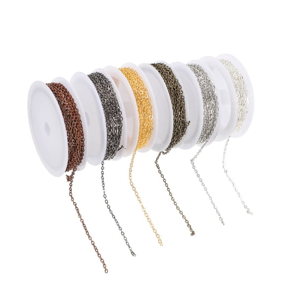 ADDHAT 6Pcs Assorted Color Decorative Chains Durable DIY Jewelry Making Tools for Crafting Bracelets and Accessories