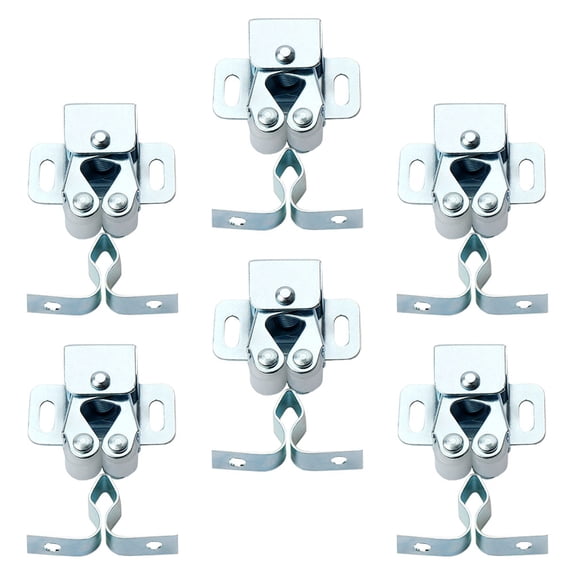 ADDHAT 6Pcs Metal Ball Latches Cabinet Door Catch Silver Durable Door Ball Spring Latches
