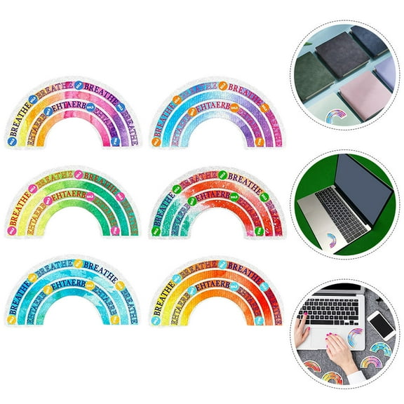 ADDHAT 6Pcs Sensory Relief Stickers Rough Texture for Phone Case Back Any Surface 3.15X1.57In