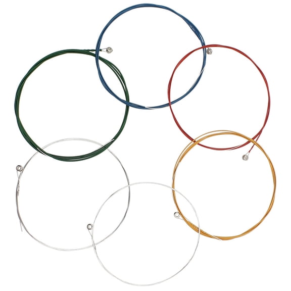 ADDHAT 6Pcs Winding Design Copper Alloy Guitar Strings For Musicians 11.8x4.2x0.3in