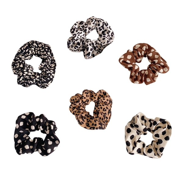 ADDHAT Vintage Floral Ponytail Holders Scrunchies, Assorted Colors, Simple Design, 6 Pieces Hair Accessories
