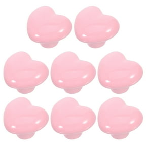 ADDHAT 8PCS Pink Heart Shape Ceramic Drawer Knobs for Dresser and Children's Room Cabinet Handles