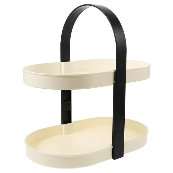 ADDHAT Aesthetics Vanity Organizer Countertop Makeup Organizer Plastic 1Set For Daily Use Cream Black