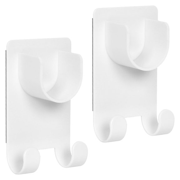 ADDHAT Bathroom Rod Holder 2Pcs White Abs Tension Support For Homeowners