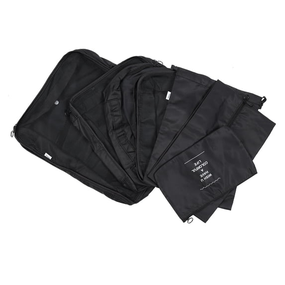 ADDHAT Black Laundry Bag Organizer with Polyester Fabric and Secure Zipper Closure for Travel, Home Storage, and Easy Organization