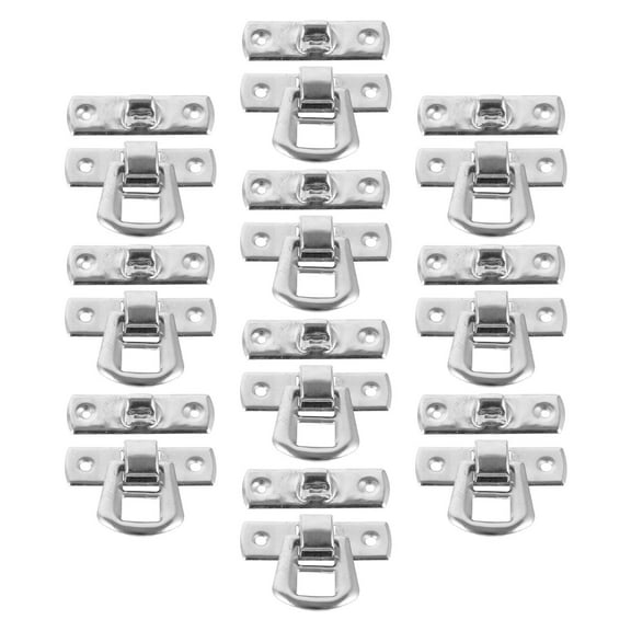 ADDHAT Mini Box Latch Hasp Wood Silver 10Pcs for Gift Box