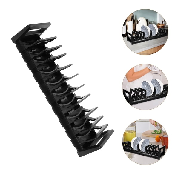 ADDHAT Cabinet Dish Rack 1Pack Black Aluminium Alloy Abs Kitchen Bowl Plate Rack For Households Home Kitchen Use