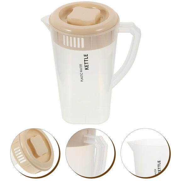 ADDHAT 3.5L Khaki Water Pitcher with Lid, PP Material, Ergonomic Grip for Kitchen, Home, and Everyday Use