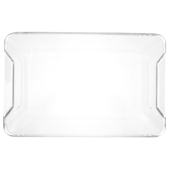 ADDHAT Clear Tempered Glass Serving Platter Fish Steamed Dish Plate for Kitchen and Restaurant Use