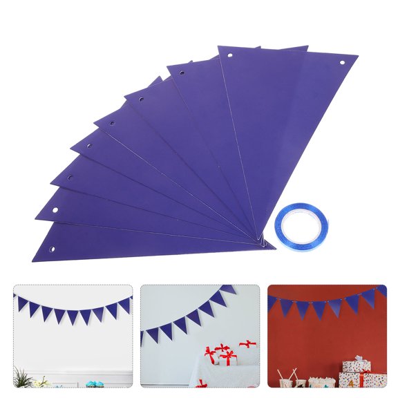 ADDHAT Dark Blue Blank Pennant Banners for DIY Decor Flags Perfect for Party Activities and Holiday Celebrations 5 Pcs