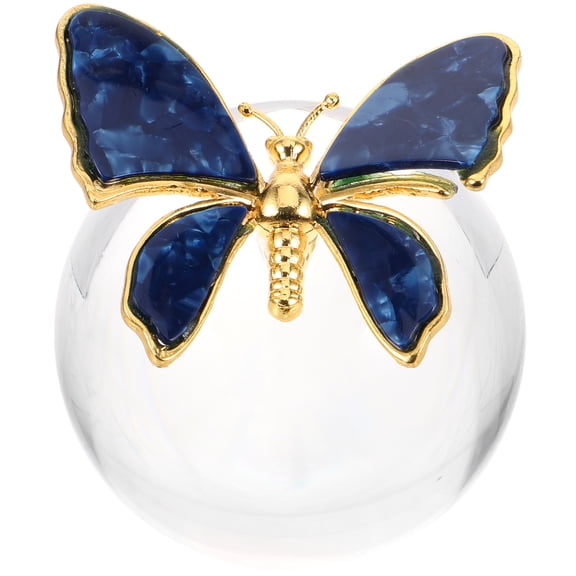 ADDHAT Transparent Butterfly Crystal Ball Ornament Crystal Sphere Decor for Desktop