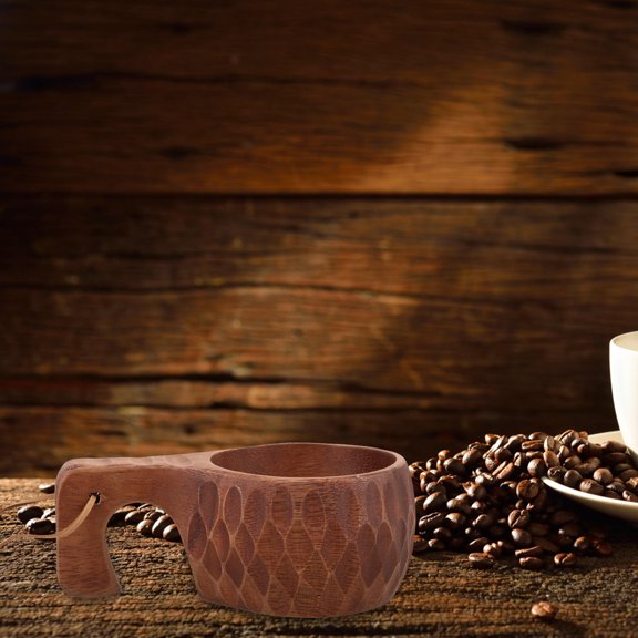 ADDHAT Wood Cups Travel Beer Mug Sturdy Wood 1Pack