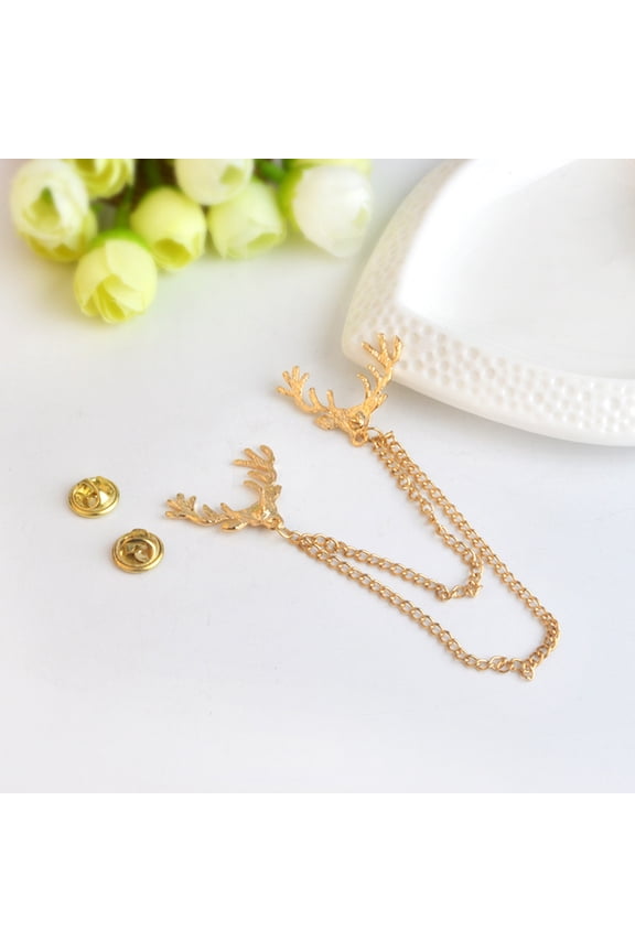 Charming Deer Brooch Pin with Chain Tassels for Fashionable Wear
