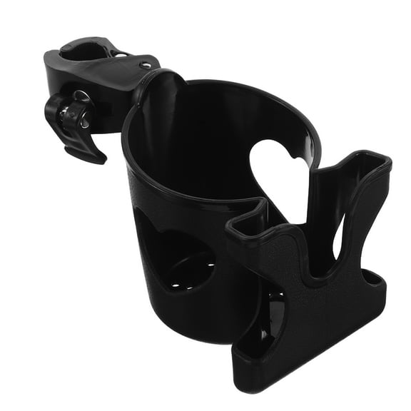 ADDHAT Elderly Users Walker Cup Holder 1Pack Black Plastic Adjustable Design
